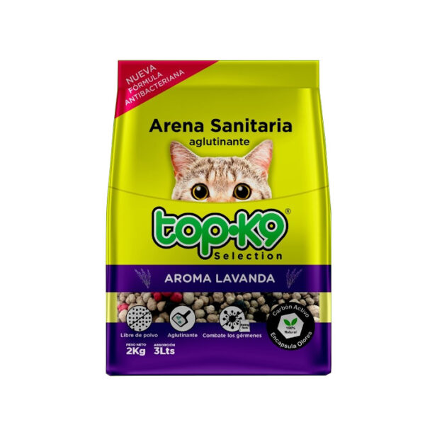 Arena Topk9 Aglutinanate 2 kg Lavanda